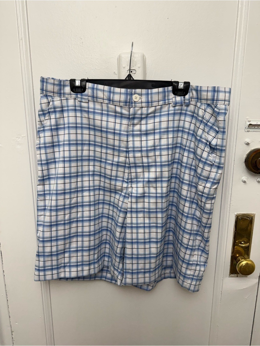 Under Amour Men’s Blue & White Plaid Golf Chino Shorts Size 40 New